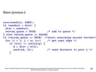 Slides for Parallel Programming Techniques & Applications Using Networked Workstations & Parallel Computers 2nd ed., by B. Wilkinson & M. Allen,
@ 2004 Pearson Education Inc. All rights reserved.
65
 