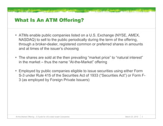 At-the-Market Offering – A Guide for US-Listed Israeli Companies | PDF