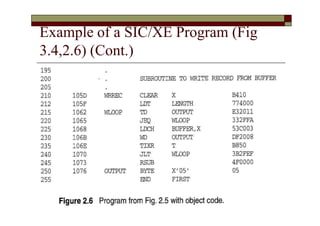 Example of a SIC/XE Program (Fig
3.4,2.6) (Cont.)
 