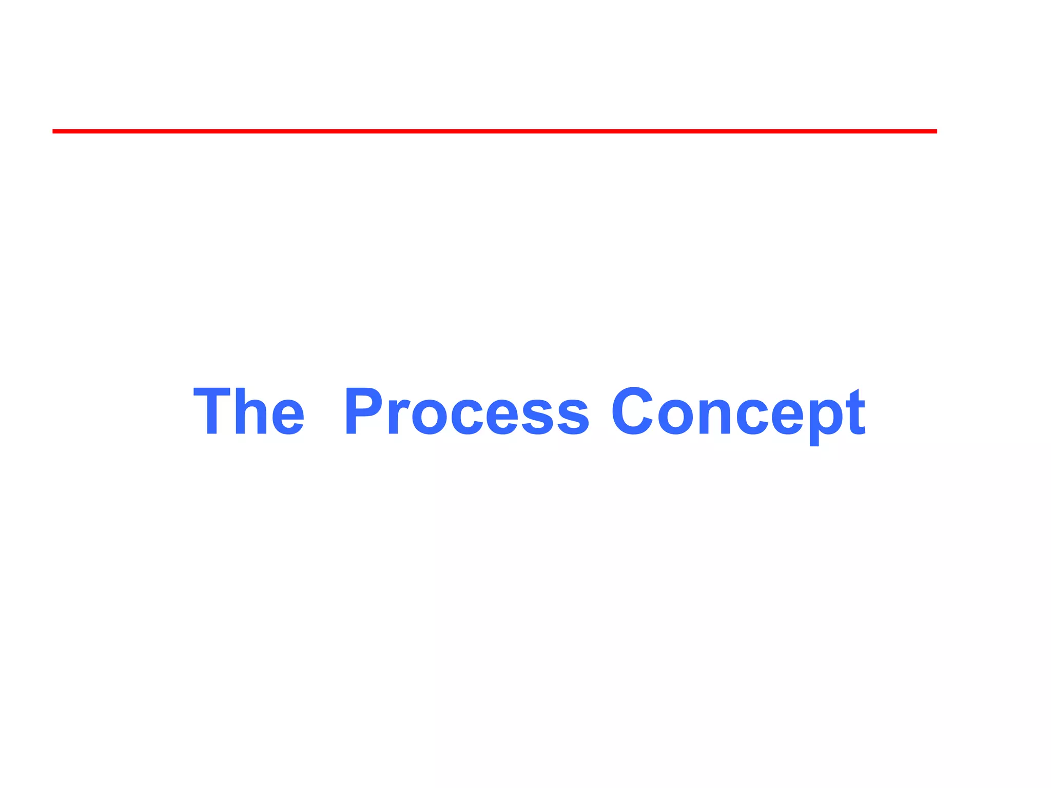 The Process Concept
 