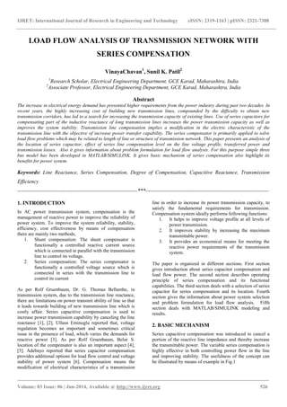 Load flow analysis of transmission network with series compensation | PDF