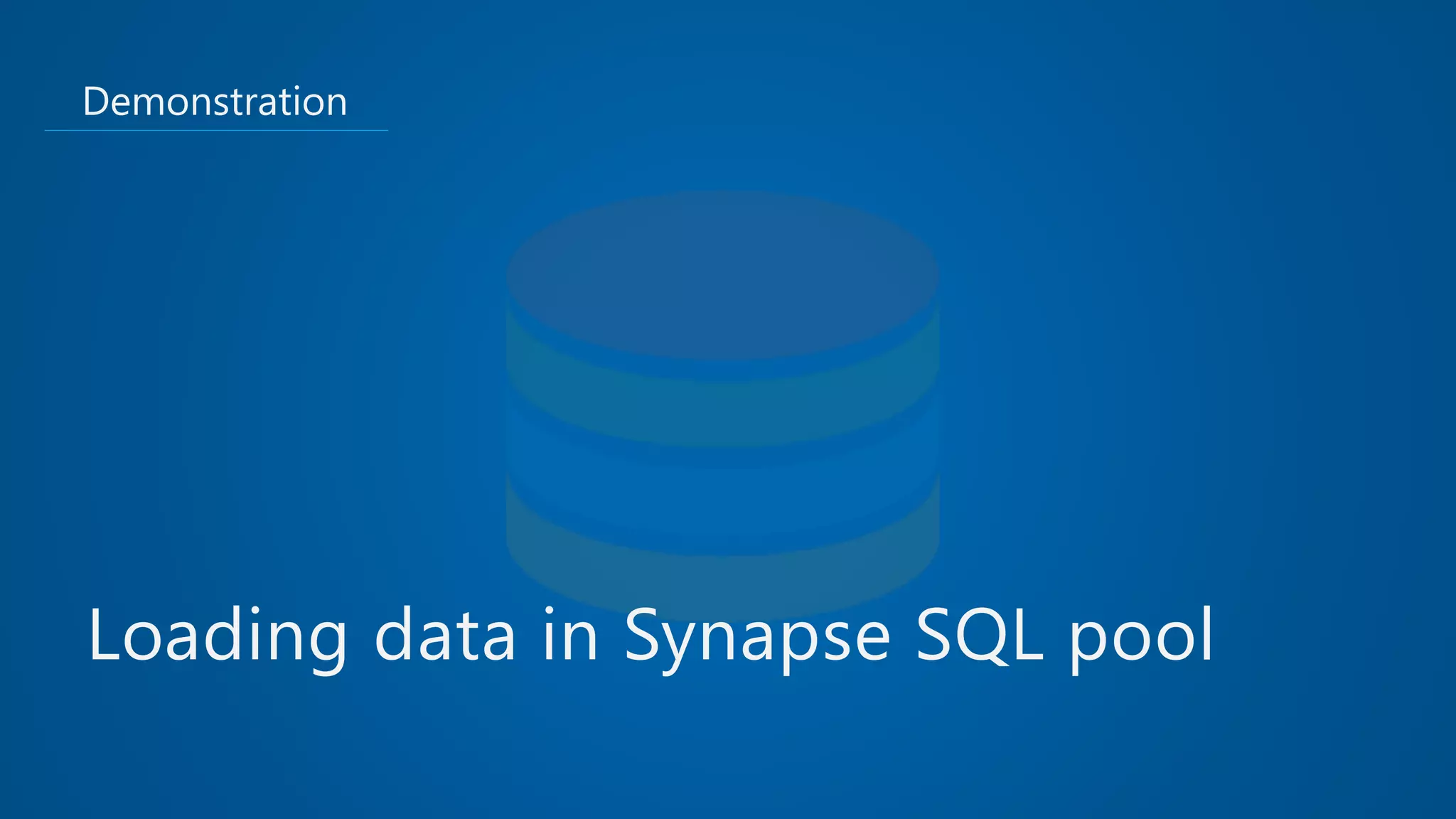 Demonstration Loading data in Synapse SQL pool