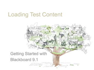 Loading Test Content Getting Started with Blackboard 9.1 