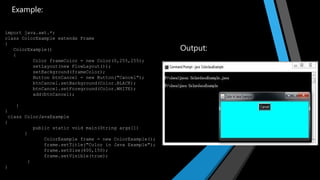 Loading viewing/listening to Image and Audio, Fonts, Colors in Java | PPT