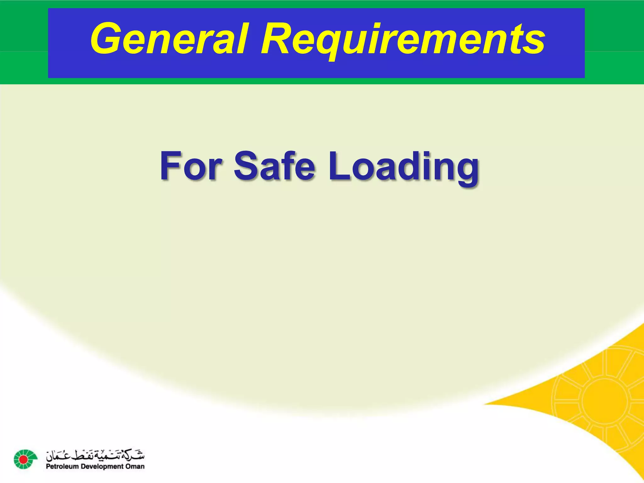 Load restraint Safe (Loading and unloading on vehicles) | PPTX