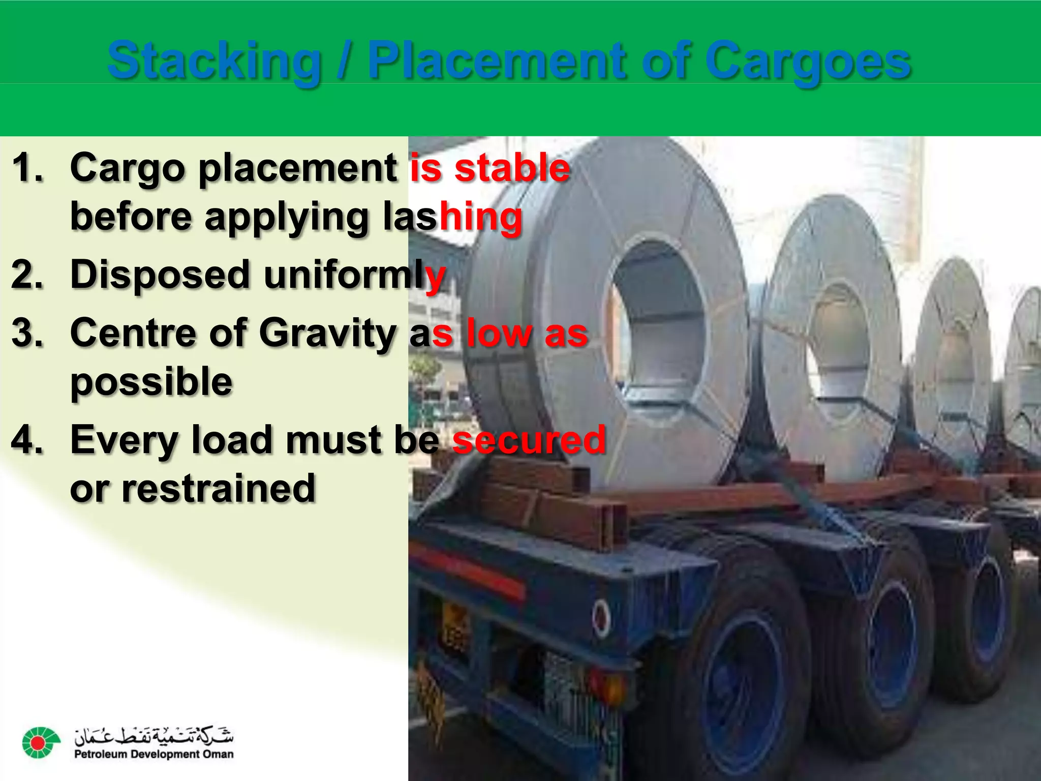 Load restraint Safe (Loading and unloading on vehicles) | PPTX
