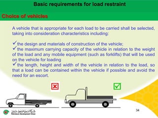 Load restraint Safe (Loading and unloading on vehicles) | PPT