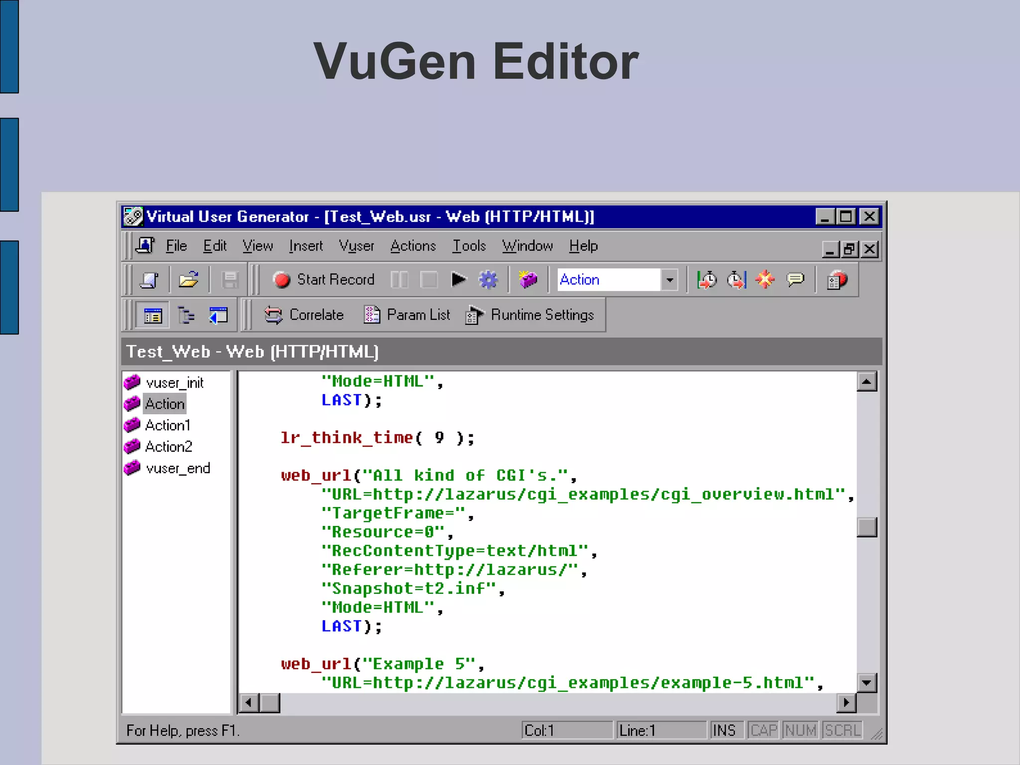 VuGen Editor 