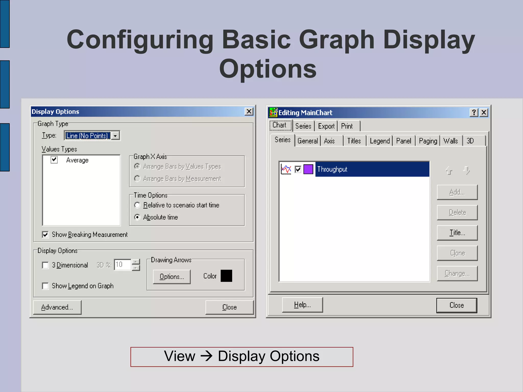 Configuring Basic Graph Display Options   View    Display Options 
