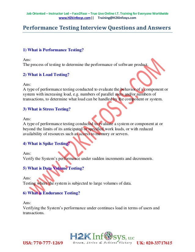 Performance Testing Interview Questions Pdf