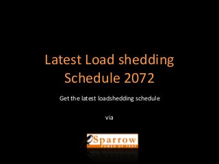Latest Load shedding
Schedule 2072
Get the latest loadshedding schedule
via
Sparrow SMS
 