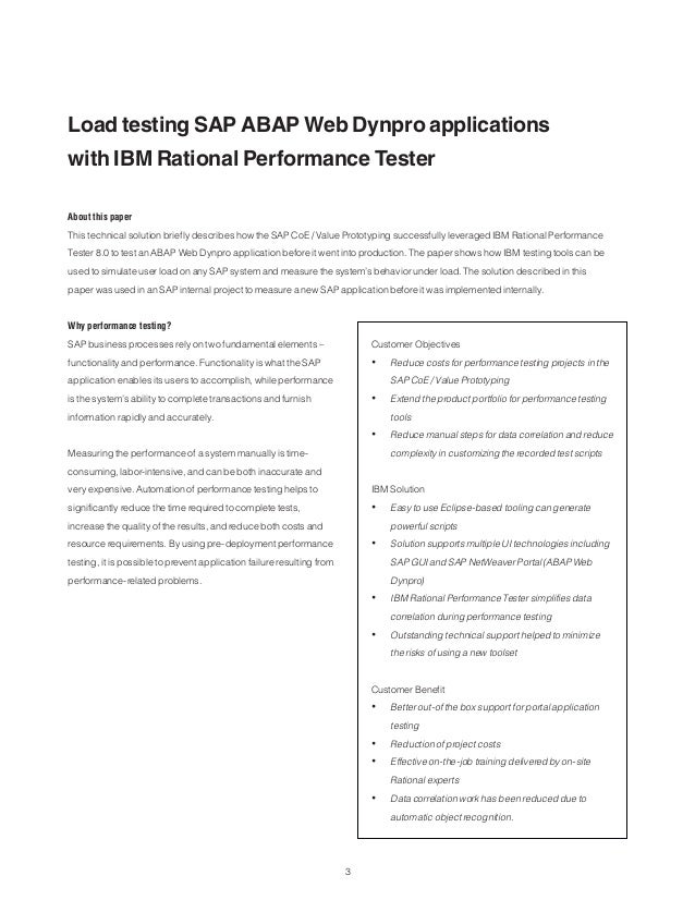 Load Testing SAP Applications with IBM Rational Performance Tester
