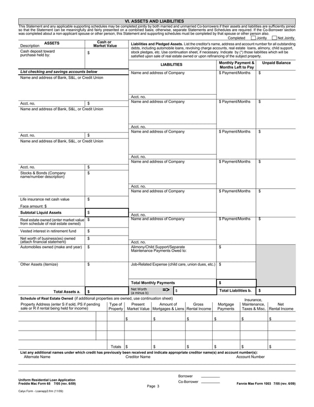 Loan application-1003-2005 | PDF