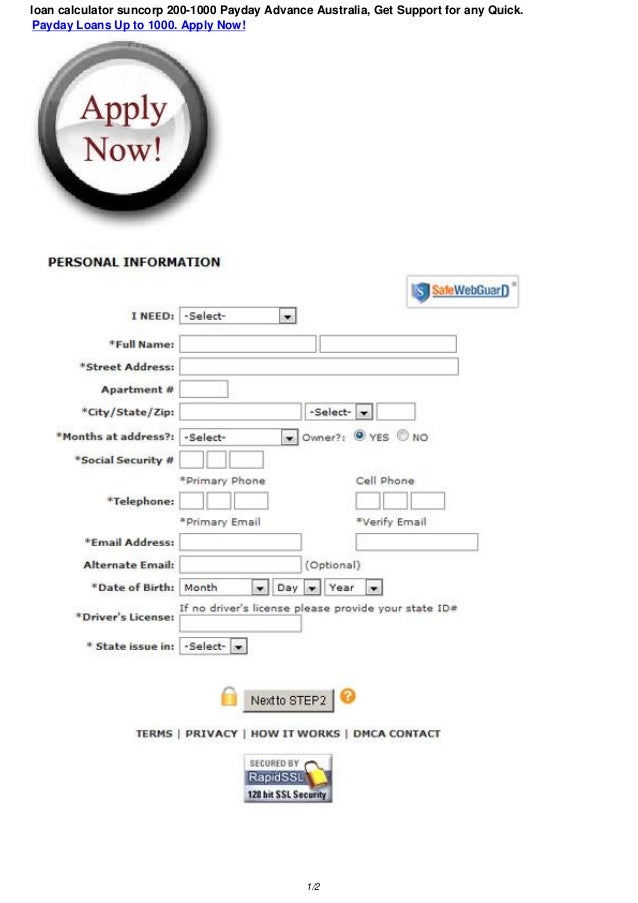 loan calculator suncorp up to 1000 australia pay day loans quick loan calculator