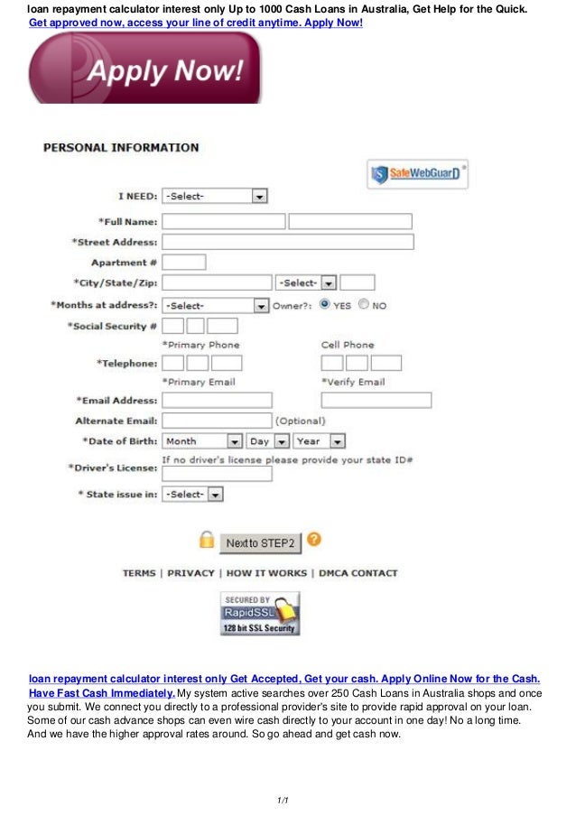 interest repayments calculator