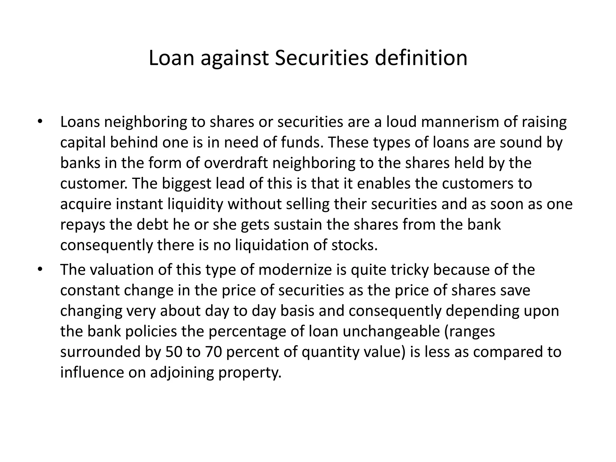 Loan against securities PPT