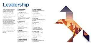 Leadership
We are committed to promoting
a dynamic workforce wherein
challenges are met with skill
and enthusiasm. Trust is the
pivot of our business, while
integrity, teamwork, innovation,
performance and partnerships are
our guiding principles.
Our lead team of immensely
experienced professionals engage
their finer skills and hands-on
expertise to optimize winning
strategies for our clients and forge
long-lasting relationships that
drive our businesses.
Their in-depth knowledge and
intuitive insights also help the
entire organization work together
cohesively to carry forth tasks
each day.
Mr. Nimesh Kampani
Group Chairman
Ms. Dipti Neelakantan
Group Chief Operating Officer
Mr. V P Shetty
Executive Chairman, JM Financial
Asset Reconstruction Company
Pvt Ltd
Mr. Vishal Kampani
MD & CEO,
Institutional Securities Group
Mr. Atul Mehra
MD & Co-CEO, Investment
Banking Business
Mr. Adi Patel
MD & Co-CEO, Investment
Banking Business
Mr. Manish Prasad
MD & CEO, Institutional Equities
Business
Mr. Shashwat Belapurkar
MD & CEO, Financing and
Lending Business
Mr. Rajeev Chitrabhanu
MD & CEO, Investment Advisory
and Distribution
Mr. Subodh Shinkar
MD & COO, Investment Advisory
and Distribution
Mr. Anil Bhatia
MD & CEO, Asset Reconstruction
Business
Mr. Bhanu Katoch
MD & CEO, Mutual Fund
Business
Mr. Prashant Choksi
Group Head, Compliance,
Legal & Company Secretary
Mr. Manish Sheth
Group Chief Financial Officer
Mr. Chaitanya Wagh
Group Head, Information
Technology
Mr. Anil Salvi
Group Head, Human Resources
& Administration
 