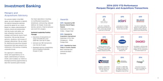 III
Mergers and
Acquisitions Advisory
As a proven leader in the M&A
space, we work diligently to identify
the optimal transaction partners
around the globe for our clients.
Based on a deep understanding of
industry trends and relationships
with key buyers and sellers, we
help companies maximize the
strategic and financial value of each
transaction. We provide fairness
opinions, valuations, and reviews of
strategic alternatives. We are noted
for ideating and executing marquee
transactions that have proved to be
milestones in the journey of leading
corporate houses.
Our approach is relationship
driven and supported by our in-
depth understanding of industry
trends, which enables our clients to
leverage promising opportunities to
take their business goals forward.
Our team specialises in working
on multifaceted acquisitions,
divestitures, restructuring, takeover
defense, de-merger, slump sale,
fairness opinions, financial advisory
and multi-firm mergers.
Sustained Leadership Position
Through:
	Execution of transactions of 	
	 value of Rs.697,410 crore
	 ($105 Bn) over last 15 years
	Advised over 160 transactions 		
	 over the last 15 years
	Repeated advisory assignments 		
	 from all leading Corporate 		
	 Groups in India
Awards
2015 | Awarded by BW
Business World Magna
Awards
Dealmaker of the Year
(India) - Diageo Deal
2015 | Awarded by
Acquisition International
Dealmaker of the Year
(Singapore) – Altran
Foliage Deal
2015 | Awarded by Asset
Triple A Country Awards
Best Corporate and
Institutional Bank –
Domestic
Investment Banking 2014-2015 YTD Performance
Marquee Mergers and Acquisitions Transactions
2014
Rs.963 Cr ($145 MM)
Financial Advisor to
FTIL for sale of its
stake in MCX
2014 2014
Rs.1,103 Cr ($166 MM)
Manager to Open offer
by Deepak Fertilizers in
Mangalore Chem & Fert
Exclusive Financial
Advisor to Foliage on
sale to Altran SA
2015
Rs.2,212 Cr ($333 MM)
Advisor to Open Offer by
Reliance Infra in Pipavav
Defence and Offshore Eng.
2015
Lead advisor to Adani
Enterprises on a major
group restructuring
2015
Rs.724 Cr ($109 MM)
Sole Financial Advisor to
HLVL on the sale of Hotel
Leela Goa to MetTube
2014
Rs.20,856 Cr ($3,140 MM)
Lead Financial Advisor to
Diageo PLC for acquisition
of United Spirits Ltd.
Fairness opinion to the
Board of PFRL for demerger
of Madura Fashion and
Madura Lifestyle into PFRL
2015 2015
Fairness opinion to the
Board of Cairn India
on its merger with
Vedanta Ltd.
 