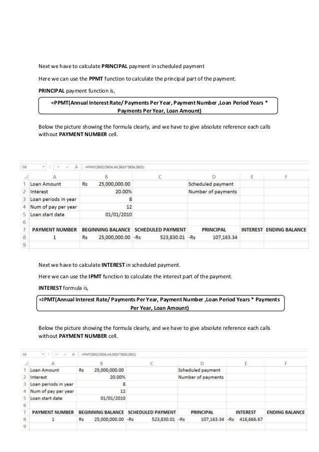 loan amortization schedule