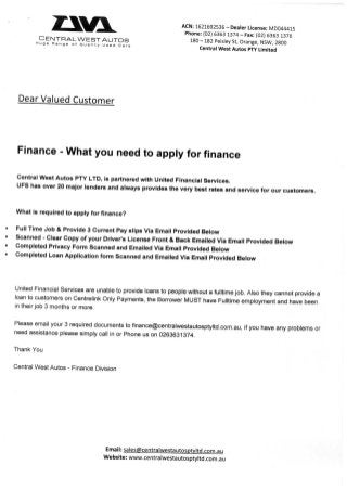Finance Application Forms