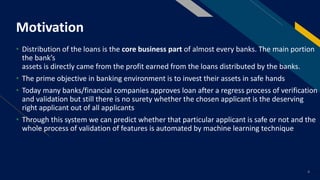 Loan approval prediction based on machine learning approach | PDF