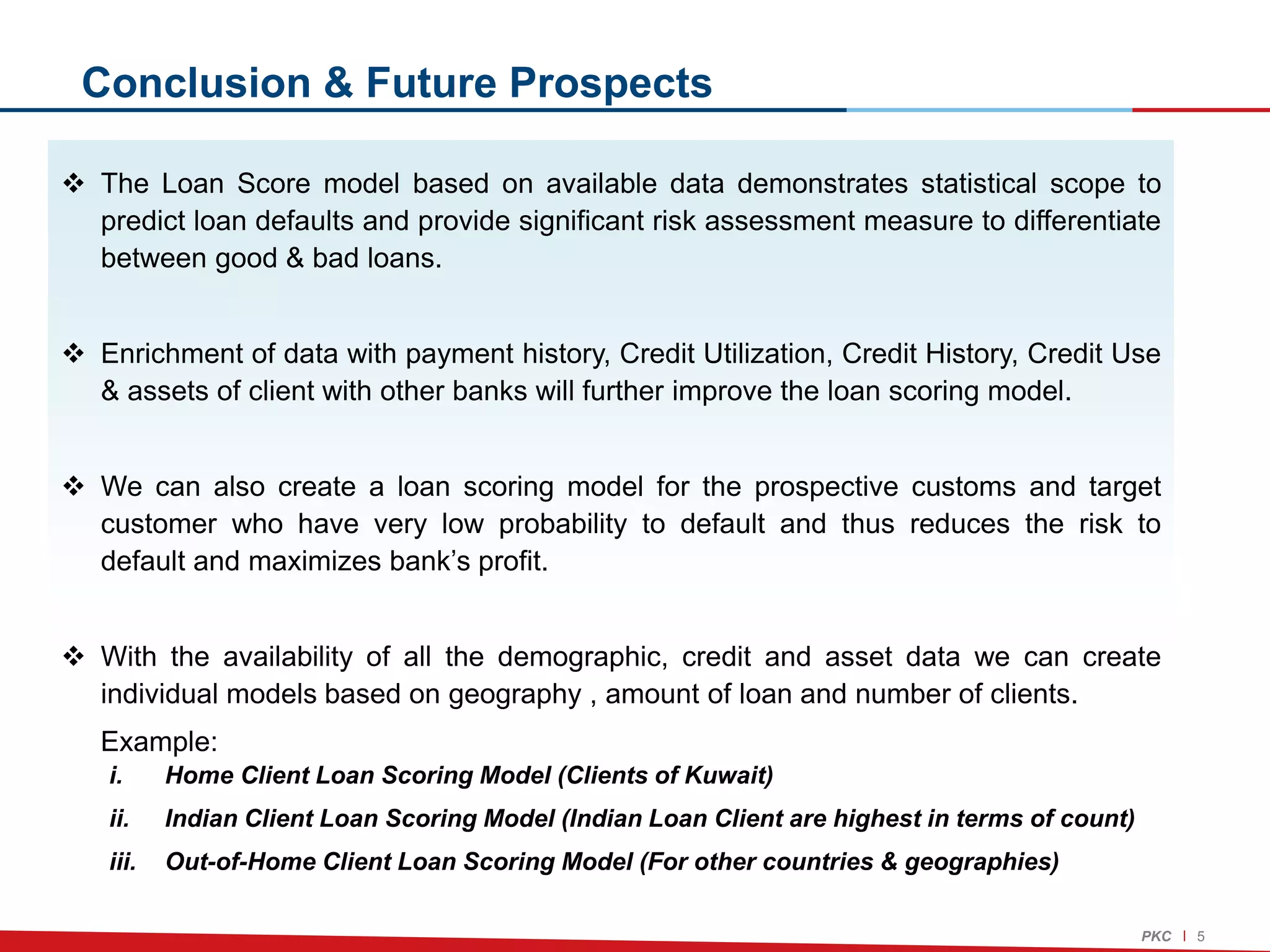 Loan Risk Assessment & Scoring Model | PPT