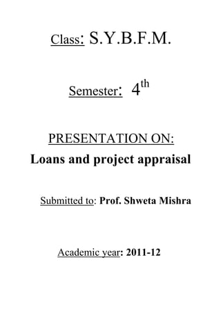 Project Hard Copy Layout Loans and project hard copy | DOCX