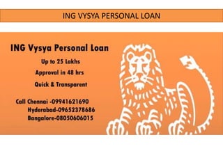 ING VYSYA PERSONAL LOAN
 