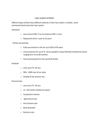 Loan system at bank and ngo | DOC