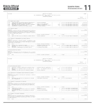 ----------------------------------------------------------------------------------------------------------------------------------------------------------------------------
| CN-SIFPM MUNICIPIO DE GUARUJA CONAM |
| |
| LEI ORCAMENTARIA ANUAL 2016 - LEI No. 04275 DE 21/12/2015 |
| QUADRO VIII |
| DESPESA POR PROGRAMA |
| Pagina 7 |
| |
| Valores em R$ 1,00 |
-----------------------------------------------------------------------------------------------------------------------------------------------------------------------------
=============================================================================================================================================================================
| 3003 GUARUJA MAIS SEGURO |
|-----------------------------------------------------------------------------------------------------------------------------------------------------------------------------|
| 1008 CONSTR REF AMPL DE PROPRIOS PUBLICOS DESTINADOS A | PROPRIOS REFORMADOS | 1 | 10.01.00 SEC MUN DEFE E CONV SOCIA | 10.000,00 |
| SECRETARIA DE DEFESA E CONVIVENCIA SOCIAL | | | | |
| 2025 MANUTENCAO DOS SERVICOS DA DIR DE DEFESA CIVIL | AREA DE RISCO MONITORADA | 15 | 10.01.00 SEC MUN DEFE E CONV SOCIA | 699.000,00 |
| 2026 MANUT SERV EXTINCAO INCENDIOS, RESGATE E SALVAMENT | NUMERO DE OCORRENCIAS | 3362 | 10.01.00 SEC MUN DEFE E CONV SOCIA | 597.000,00 |
| 2178 INCREMENTACAO DA GUARDA MUNICIPAL | AUMENTO DO EFETIVO DA GUARDA C | 400 | 10.01.00 SEC MUN DEFE E CONV SOCIA | 41.294.000,00 |
| 2211 IMPLANTACAO E OPERACAO DA ATIVIDADE DELEGADA | ATIVIDADE DELEGADA | 1 | 10.01.00 SEC MUN DEFE E CONV SOCIA | 380.000,00 |
-----------------------------------------------------------------------------------------------------------------------------------------------------------------------------
=============================================================================================================================================================================
| 3004 TRANSITO SEGURO |
|-----------------------------------------------------------------------------------------------------------------------------------------------------------------------------|
| Objetivo | Total |
| Elaborar e executar acoes que garantam melhorias na mobilid | 16.565.000,00 |
| ade urbana; controlar e manter em condicoes de seguranca e | |
| trafegailidade das vias;controlar e garantir a oferta de se | |
| rvicos de transporte publico;planejar a expansao e melhoria | |
| do Plano de Mobilidade Urbana. | |
|-----------------------------------------------------------------------------------------------------------------------------------------------------------------------------|
| Cod. Acao | Produto (Unidade de Medida) | Meta | Orgao | Valor |
|-----------------------------------------------------------------------------------------------------------------------------------------------------------------------------|
| 2046 MANUT DOS SERV DA DIR DE TRANSITO E TRANSP PUBLICO | BAIRROS ATENDIDOS | 78 | 10.02.00 DIR DE TRANS E TRANSPORTE | 16.565.000,00 |
-----------------------------------------------------------------------------------------------------------------------------------------------------------------------------
=============================================================================================================================================================================
| 3005 CONTROLE E TRANSPARENCIA NA GESTAO PUBLICA |
|-----------------------------------------------------------------------------------------------------------------------------------------------------------------------------|
| Objetivo | Total |
| Ampliar e fortalecer o controle interno, incrementar a tran | 5.926.000,00 |
| sparencia dos atos publicos a correta aplicacao dos recurso | |
| s publicos e o efetivo controle social dos gastos e investi | |
| mentos publicos municipais. | |
|-----------------------------------------------------------------------------------------------------------------------------------------------------------------------------|
| Cod. Acao | Produto (Unidade de Medida) | Meta | Orgao | Valor |
|-----------------------------------------------------------------------------------------------------------------------------------------------------------------------------|
| 0006 DESPESA COM A LIQUIDACAO DA EMURG | PAGAMENTOS ACORDOS JUDICIAIS | 4650000 | 22.01.00 CONTRO GERAL DO MUNICIPIO | 3.950.000,00 |
| 2195 MANUTENCAO DOS SERVICOS DA CONTROLADORIA GERAL DO | UNIDADES ADMINISTRADAS | 4 | 22.01.00 CONTRO GERAL DO MUNICIPIO | 1.965.000,00 |
| MUNICIPIO | | | | |
| 2207 QUALIDADE E TRANSPARENCIA NA GESTAO PUBLICA | LICITACOES VERIFICADAS | 15 | 22.01.00 CONTRO GERAL DO MUNICIPIO | 11.000,00 |
-----------------------------------------------------------------------------------------------------------------------------------------------------------------------------
=============================================================================================================================================================================
| 3006 MEU BAIRRO MAIS BONITO |
|-----------------------------------------------------------------------------------------------------------------------------------------------------------------------------|
| Objetivo | Total |
| Manter em condicoes de uso aos municipes as vias, a ilumina | 134.348.000,00 |
| cao publica, drenagem pluvial, os logradouros e proprios pu | |
| blicos. | |
|-----------------------------------------------------------------------------------------------------------------------------------------------------------------------------|
| Cod. Acao | Produto (Unidade de Medida) | Meta | Orgao | Valor |
|-----------------------------------------------------------------------------------------------------------------------------------------------------------------------------|
-----------------------------------------------------------------------------------------------------------------------------------------------------------------------------
----------------------------------------------------------------------------------------------------------------------------------------------------------------------------
| CN-SIFPM MUNICIPIO DE GUARUJA CONAM |
| |
| LEI ORCAMENTARIA ANUAL 2016 - LEI No. 04275 DE 21/12/2015 |
| QUADRO VIII |
| DESPESA POR PROGRAMA |
| Pagina 8 |
| |
| Valores em R$ 1,00 |
-----------------------------------------------------------------------------------------------------------------------------------------------------------------------------
=============================================================================================================================================================================
| 3006 MEU BAIRRO MAIS BONITO |
|-----------------------------------------------------------------------------------------------------------------------------------------------------------------------------|
| 1024 CONSTRUCAO, REFORMA E AMPLIACAO DE PROPRIOS PUBLI | PROPRIOS PUBLICOS CONSTRUIDOS | 6 | 27.01.00 SEC OPER URB | 50.000,00 |
| COS | | | | |
| 1025 MANUTENCAO DA ILUMINACAO PUBLICA DO MUNICIPIO DE | MANUT. DA ILUMINACAO PUBLICA/ | 28748 | 27.01.00 SEC OPER URB | 12.315.000,00 |
| GUARUJA | | | | |
| 2199 MANUTENCAO DOS SERV DA SEC DE OPERACOES URBANAS | BAIRROS ATENDIDOS | 37 | 27.01.00 SEC OPER URB | 121.983.000,00 |
-----------------------------------------------------------------------------------------------------------------------------------------------------------------------------
=============================================================================================================================================================================
| 4001 TECNOLOGIA DA INFORMACAO PARA OTIMIZACAO DA GESTAO |
|-----------------------------------------------------------------------------------------------------------------------------------------------------------------------------|
| Objetivo | Total |
| Prover qualitativamente tecnologia de informacao a todas as | 6.119.000,00 |
| areas da PMG (TI). | |
|-----------------------------------------------------------------------------------------------------------------------------------------------------------------------------|
| Cod. Acao | Produto (Unidade de Medida) | Meta | Orgao | Valor |
|-----------------------------------------------------------------------------------------------------------------------------------------------------------------------------|
| 2186 MANUTENCAO DOS SERVICOS DE TECNOLOGIA DA INFORMA | ATENDIMENTOS REALIZADOS | 5830 | 21.01.00 GAB PREFEITO | 6.119.000,00 |
| CAO E INFORMATICA. | | | | |
-----------------------------------------------------------------------------------------------------------------------------------------------------------------------------
=============================================================================================================================================================================
| 4002 FORMACAO E VALORIZACAO DO SERVIDOR |
|-----------------------------------------------------------------------------------------------------------------------------------------------------------------------------|
| Objetivo | Total |
| Valorizacao e melhoria do conhecimento profissional do ser- | 26.128.000,00 |
| vidor, implementacao da politica de gestao de pessoas do | |
| municipio e gerenciamento do sistema dos meios administra- | |
| tivos. | |
|-----------------------------------------------------------------------------------------------------------------------------------------------------------------------------|
| Cod. Acao | Produto (Unidade de Medida) | Meta | Orgao | Valor |
|-----------------------------------------------------------------------------------------------------------------------------------------------------------------------------|
| 0009 CONTRIBUICAO AO PASEP | RECEITA % | 1 | 06.01.00 SEC MUNIC DE ADMINSITRACA | 8.394.000,00 |
| 1003 CONSTR REF AMPL DOS PROPRIOS PUBLICOS DA SECRETARI | PROPRIOS REFORMADOS | 1 | 06.01.00 SEC MUNIC DE ADMINSITRACA | 10.000,00 |
| A DE ADMINISTRACAO | | | | |
| 2010 MANUTENCAO DOS SERVICOS DA SECRETARIA DE ADMINIS | UNIDADES ADMINISTRADAS | 5 | 06.01.00 SEC MUNIC DE ADMINSITRACA | 17.724.000,00 |
| TRACAO. | | | | |
-----------------------------------------------------------------------------------------------------------------------------------------------------------------------------
=============================================================================================================================================================================
| 4003 GOVERNO E SOCIEDADE INTEGRADOS |
|-----------------------------------------------------------------------------------------------------------------------------------------------------------------------------|
| Objetivo | Total |
| Manter a populacao informada das atividades da administra- | 11.684.000,00 |
| cao, bem como a transparencia fiscal; coordenar e avaliar a | |
| s acoes de governo; prestar assessoramento direto ao Chefe | |
| do Poder Executivo. | |
|-----------------------------------------------------------------------------------------------------------------------------------------------------------------------------|
| Cod. Acao | Produto (Unidade de Medida) | Meta | Orgao | Valor |
|-----------------------------------------------------------------------------------------------------------------------------------------------------------------------------|
-----------------------------------------------------------------------------------------------------------------------------------------------------------------------------
QUARTA-FEIRA
30 de dezembro de 2015
11GUARUJÁ
Diário Oficial
 