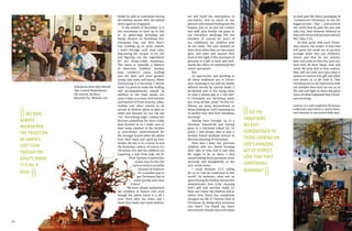 (Clockwise from left) Harold
Tan, Lenard Pattiselanno,
Eli, Leanne, Zachery,
Kenneth Tan, Melanie, Lin.

(( WE HAVE

ALWAYS
MAINTAINED
THE TRADITION
OF SANTA'S
VISIT EVEN
THOUGH THE
ADULTS KNOW
IT IS ALL A
RUSE.

))

14

finally be able to contribute during
the holiday season after we settled
down again in Singapore.
In the month of December, it is
not uncommon to host up to five
or six gatherings including our
family dinners on Christmas Eve,
Christmas Day, and New Year’s
Eve. Leading up to party season,
I work through each meal plan,
dog-earing the recipes to try out
and figuring out the ingredients
for our dinner-table mainstays.
The menu is typically a balance
of American tradition (turkey,
ham, cranberry sauce, stuffing
and the like) and local goodies
(satay, mee siam, and more). While
outsourcing is a necessity, I always
make it a point to make the stuffing
and accompaniments myself. In
addition to our main meals, our
oven is kept very busy with batches
and batches of fresh brioche, cakes,
cookies and other sweets to be
served as dessert, given as gifts or
eaten just because no one can say
"no". Decorating sugar cookies has
become something the boys really
look forward to so I make sure to
have some stashed in the kitchen
as post-dinner entertainment for
the younger bunch while the adults
have their meal and catch up over
drinks. No one is in a hurry to end
the festivities, unless, of course, it’s
Christmas Eve and the children are
expecting a visit from jolly old St.
Nick. Zachary in particular
makes sure he hits the
sack as early as possible
because he believes
it’s a surefire way to
get Christmas Day to
come quickly and come
it does!
We have always maintained
the tradition of Santa’s visit even
though the adults know it is all a
ruse. Even after my sister and I
knew that Santa was make-believe,

we still loved the anticipation of
not-Santa’s visit as much as our
parents still enjoyed feeding into the
fantasy. Just as we put out cookies
and milk plus freshly cut grass in
our Christmas stockings (for the
reindeer, of course) for years of
our childhood, my children now
do the same. The awe painted on
their faces when they see the empty
glass and plate and squeals they
elicit at the sight of the mountain of
presents is a gift in itself and wellworth the effort of conducting this
covert operation!
But.
As spectacular and dazzling as
all these traditions are, is Christmas’ meaning to me and my family
defined merely by special foods, a
be-decked tree in the living room
or even a plump guy in a red suit?
Is Christmas not Christmas when
you strip all that away? Do the traditions we keep demonstrate to
those looking on God’s amazing act
of perfect love that first Christmas
morning?
Having been brought up in a
Christian household and having
gone to a Christian school for 12
years, I was always able to give a
Sunday School textbook answer to
the true meaning of Christmas.
Now that I have two precious
children who are slowly forming
their idea of who God is and who
He ought to be to them, I find
myself asking these questions more
seriously and thoughtfully as the
year winds down.
I recall Romans 12:2 calling
for us to “not be confirmed to this
world”. As believers, what sets us
apart during the holiday season that
demonstrates how truly amazing
God’s gift and sacrifice really is?
How can I show my children and to
others how Christ has completely
changed my life if I honour Him at
Christmas by doing what everyone
else does? I’ve found my heart
stirred with a frantic desire for them

to look past the fancy packaging of
“commercial Christmas” to see the
bigger picture – that “… God so loved
the world that he gave His one and
only Son, that whoever believes in
Him will not perish but have eternal
life.” John 3:16.
As they grow with each Christmas season, my prayer is that God
will grow the seeds we as parents
lovingly plant into our children’s
hearts and that by our actions,
they will come to love the Lord our
God with all their heart, soul and
mind. We pray that as they mature,
they will see with new eyes what it
means to receive this gift and what
God wants us to do with it. This
Christmas let us all experience with
our families how God can use us as
His salt and light to share the good
news of what happened that Christmas morning.
Leanne is a self-confessed Christmas
enthusiast married to a sports lover,
and mummy to two active little boys.

(( DO THE

TRADITIONS
WE KEEP
DEMONSTRATE TO
THOSE LOOKING ON
GOD'S AMAZING
ACT OF PERFECT
LOVE THAT FIRST
CHRISTRMAS
MORNING?

))

15

 