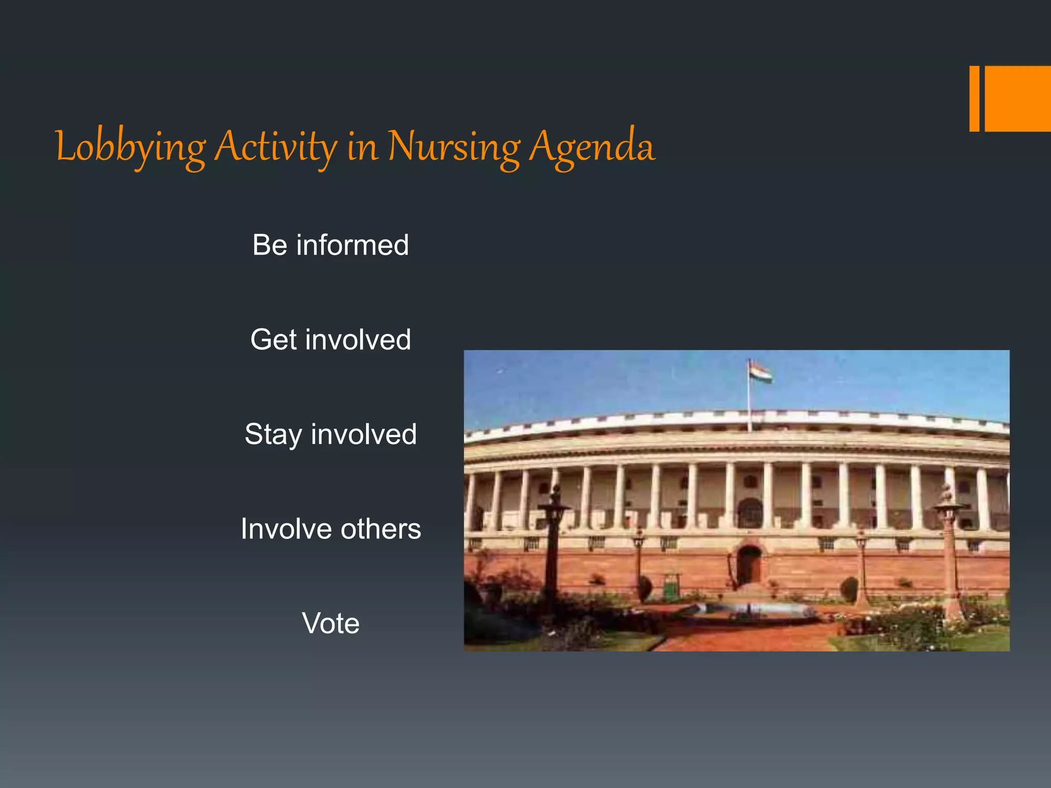 Lobby Activity Lobbying in nursing | PPT