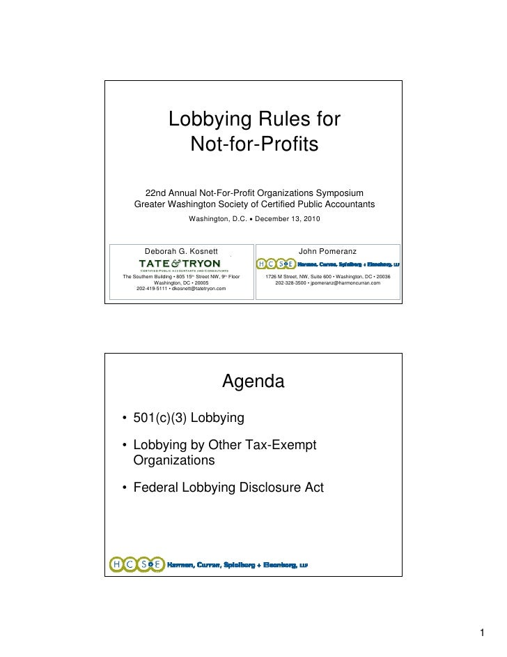 Lobbying Rules Nonprofits