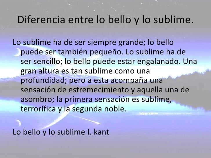 Lo bello y lo sublime