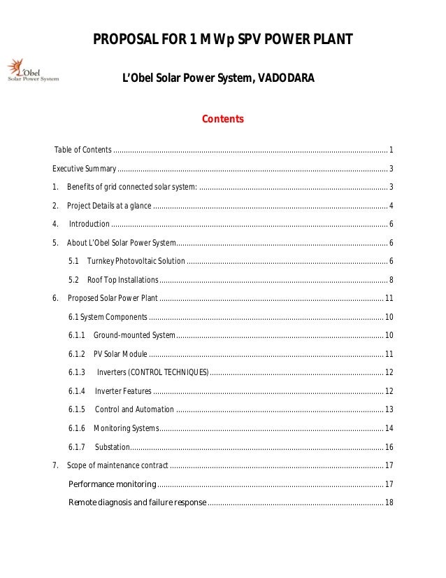 1 Mw Solar Power Plant Block Diagram