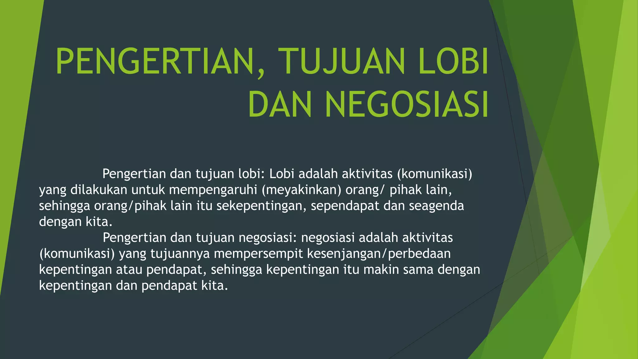 Lobi dan negosiasi | PPTX