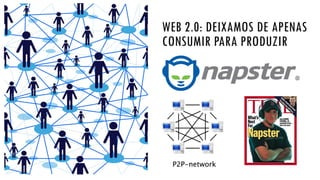 WEB 2.0: DEIXAMOS DE APENAS
CONSUMIR PARA PRODUZIR
 
