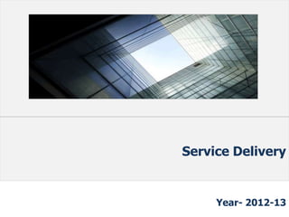 Click to edit Master title style




                           Service Delivery


                                   Year- 2012-13
 