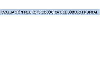 EVALUACIÓN NEUROPSICOLÓGICA DEL LÓBULO FRONTAL
 
