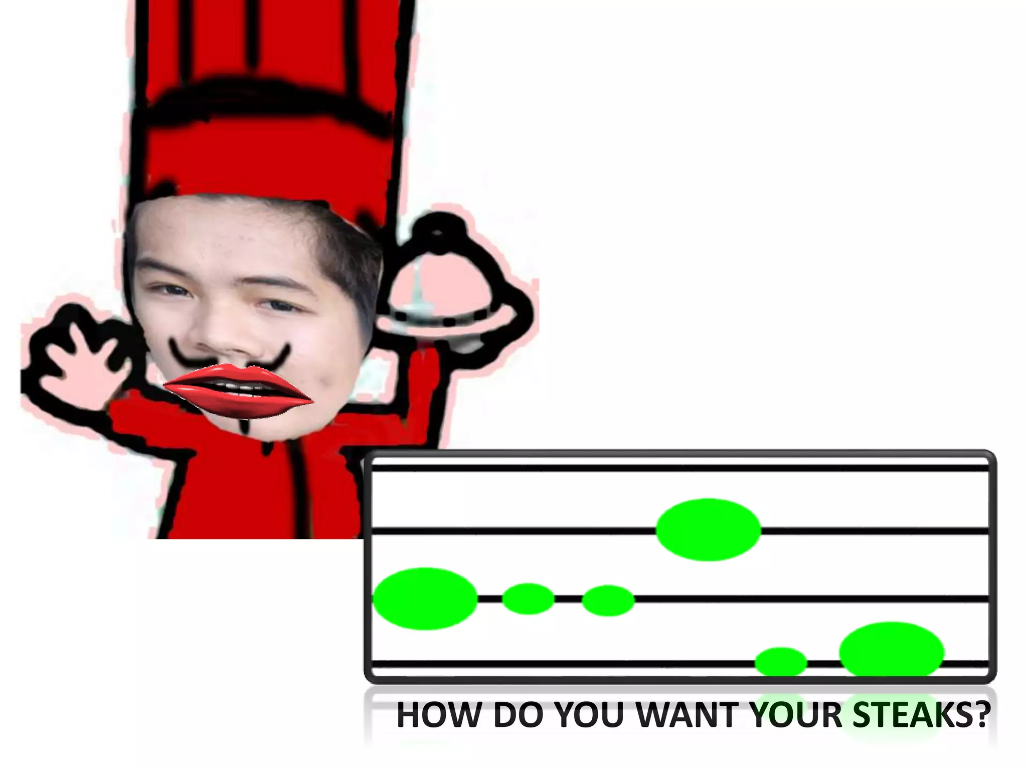 HOW DO YOU WANT YOUR STEAKS?
 