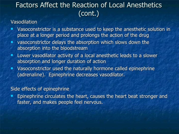 Local Anesthetics in Dentistry