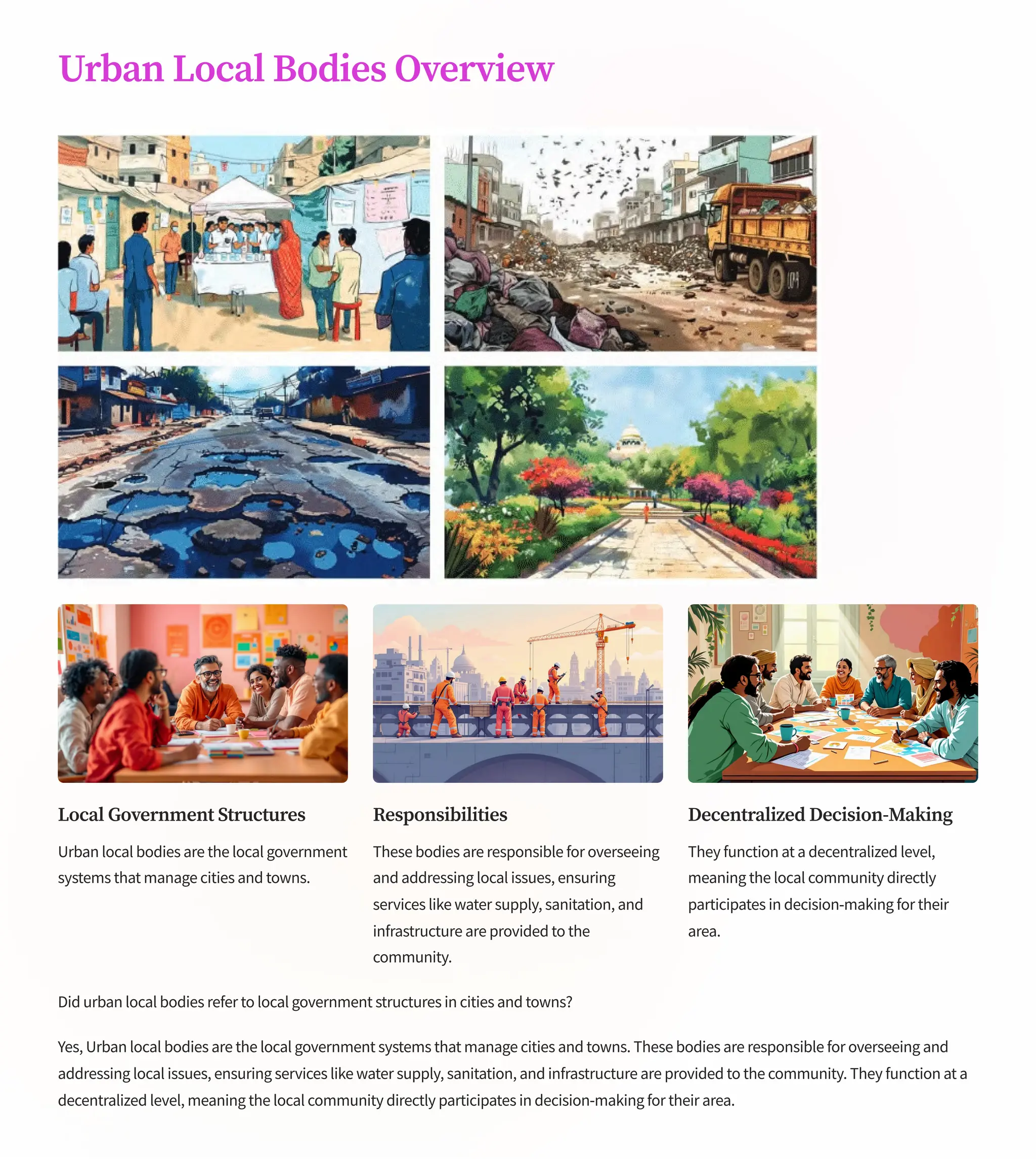 Local Body Data Local-Government-in-Urban-Areas.pdf/6th Social Science notes | PDF