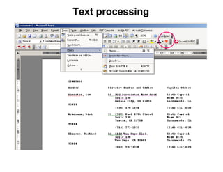 Text processing 