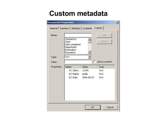 Custom metadata 