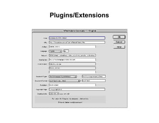 Plugins/Extensions 