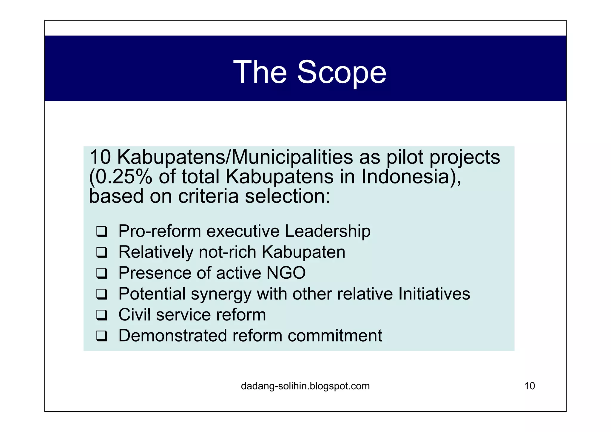 Quality Objectives www.dadangsolihin.com Project Performance Quality Control Quality Standards E-govt can improve citizen participation in public affairs. E-govt = participation E-govt  ≠  automation The public participate in: Commenting in e-govt plan. Retrieving information. Participating in dialogues. Improve government performance Volume of transactions handled electronically Response time to inquiries Length of trouble-free operation % of public service provided electronically. Number of new services delivered electronically. % of territorial area covered. Impact of e-govt applications % of people accessing service electronically. Reduction in the day to deliver services. Reduction in the cost for citizens. Reduction in the cost for government. 