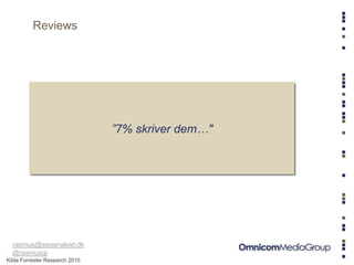 Reviews




                                ”92% læser reviews…"
                                  ”7% skriver dem…"




 ...
