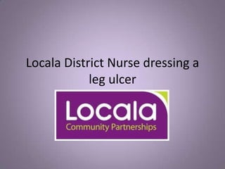 Locala District Nurse dressing a
            leg ulcer
 