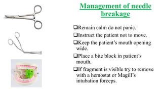 Needle Break Control Local anaesthesia complications | PPTX