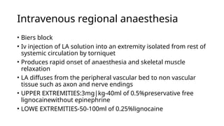 Biers Block Risks Comprehensive Overview of Local Anaesthetic Agents: Chemistry ...